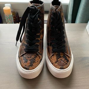 RAG & BONE HIGH TOP SNAKESKIN PYTHON SNEAKERS SZ 6
